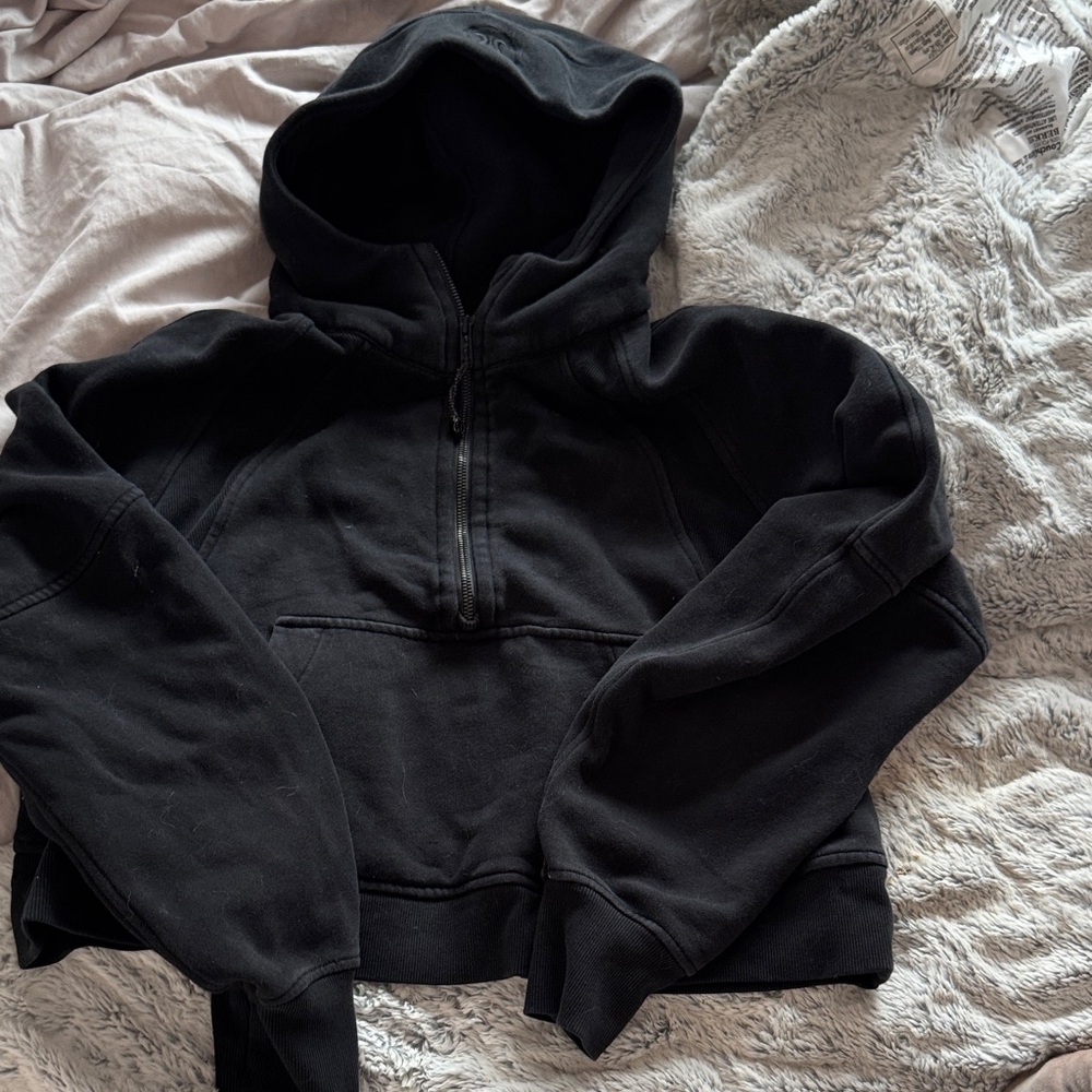 Black Scuba Hooded Sweatshirt